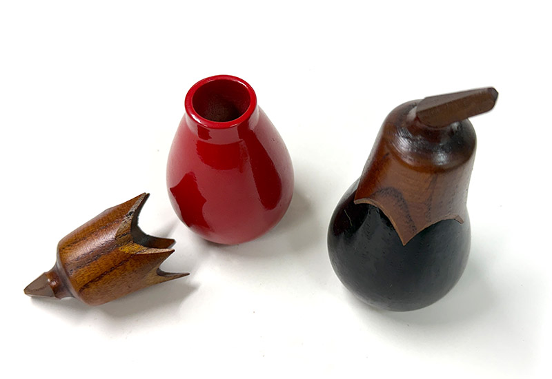 林建正 牙籤筒禮盒(1組2入) 茄子造型 台灣漆器